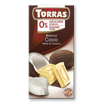 Dia čokoláda bílá s kokosem Torras 75 g